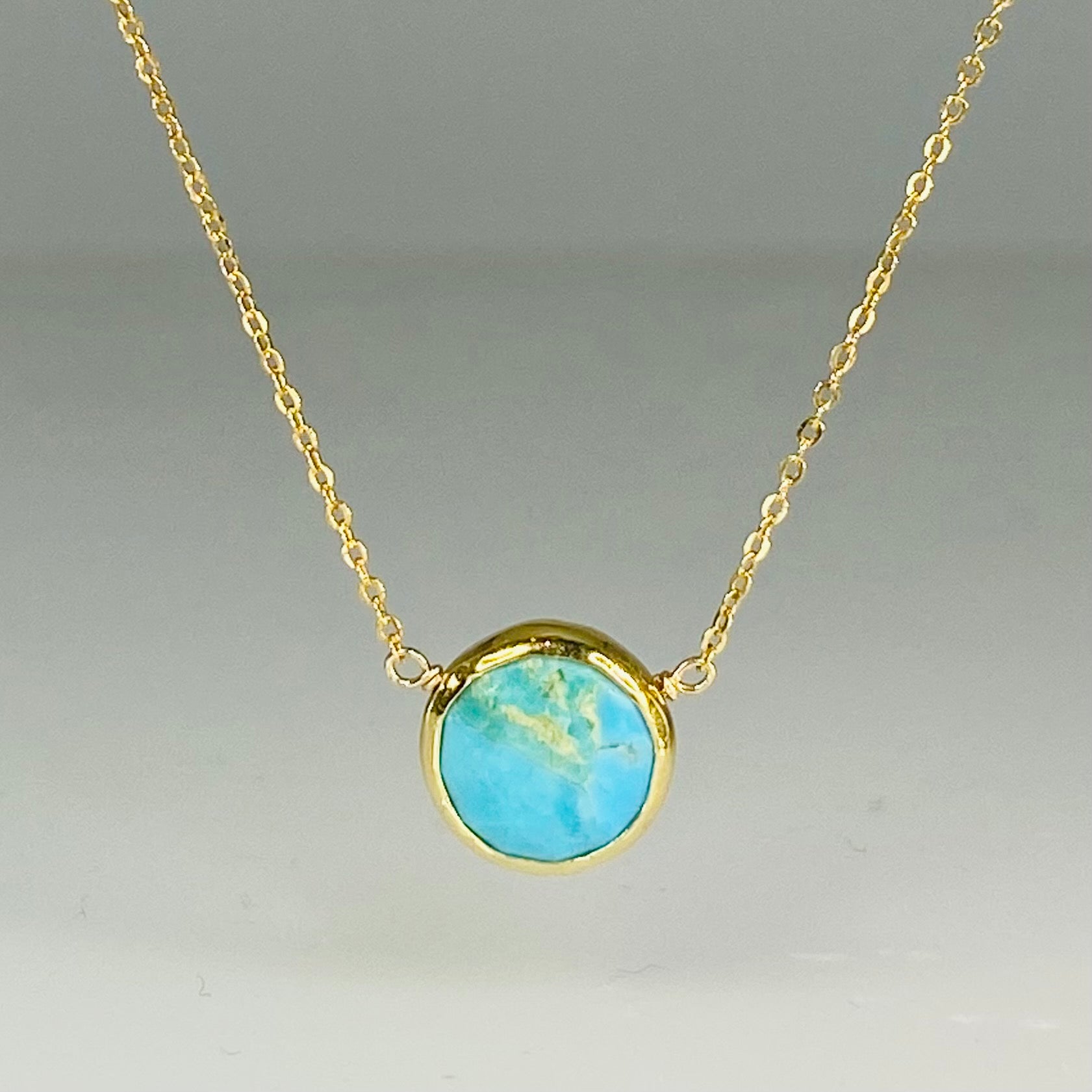 Turquoise sales bezel necklace