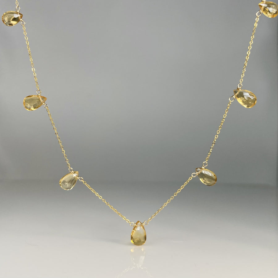 Citrine Multi Drop Necklace 5x7mm