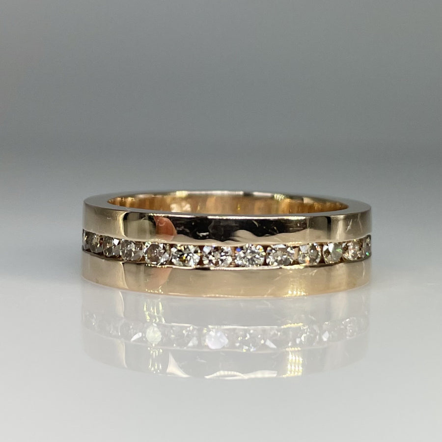 14K Rose Gold Champagne Diamond Eternity Band 2.0ct