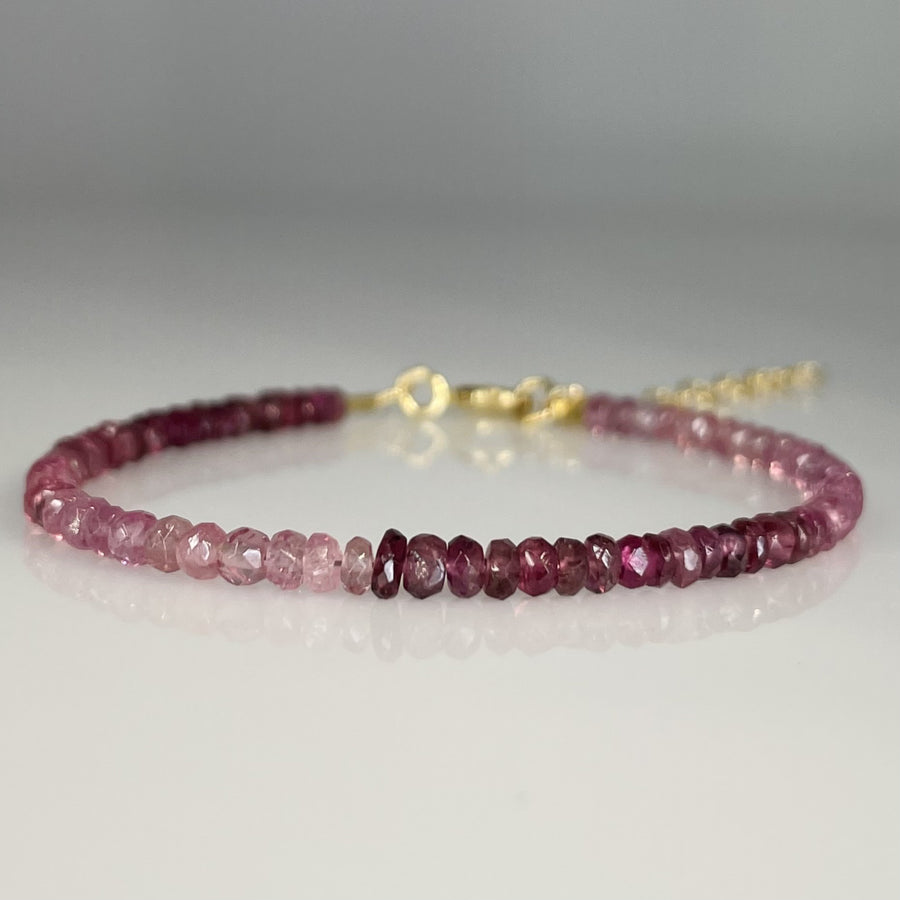 Pink Tourmaline Beaded Bracelet