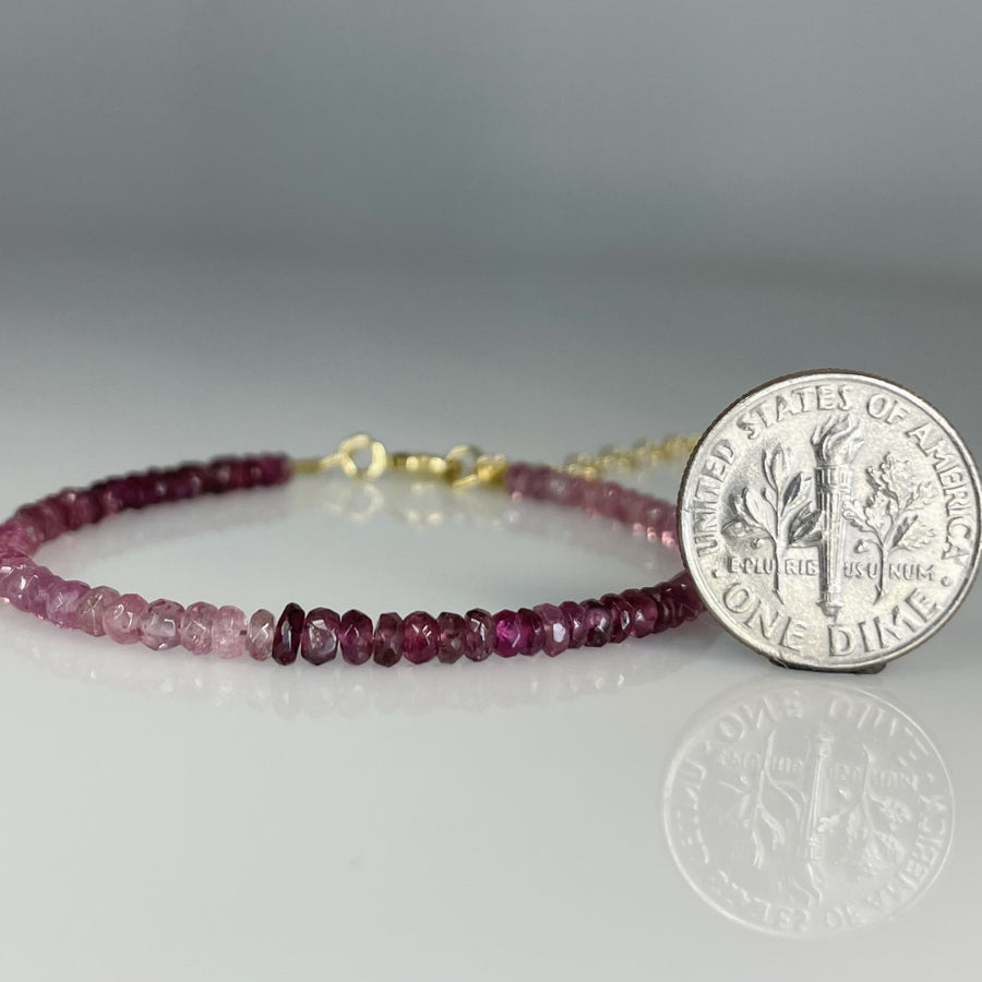 Pink Tourmaline Beaded Bracelet