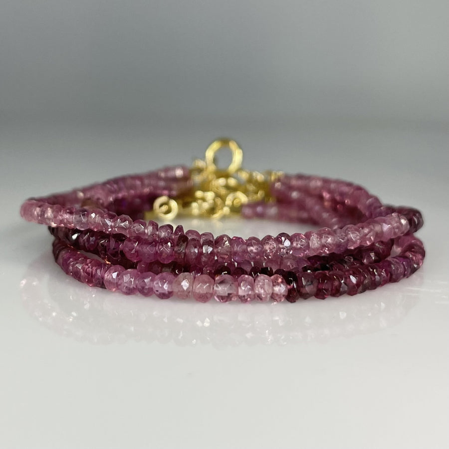 Pink Tourmaline Beaded Bracelet