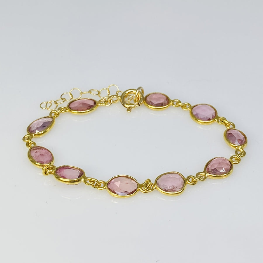 Pink Tourmaline Bezel Bracelet