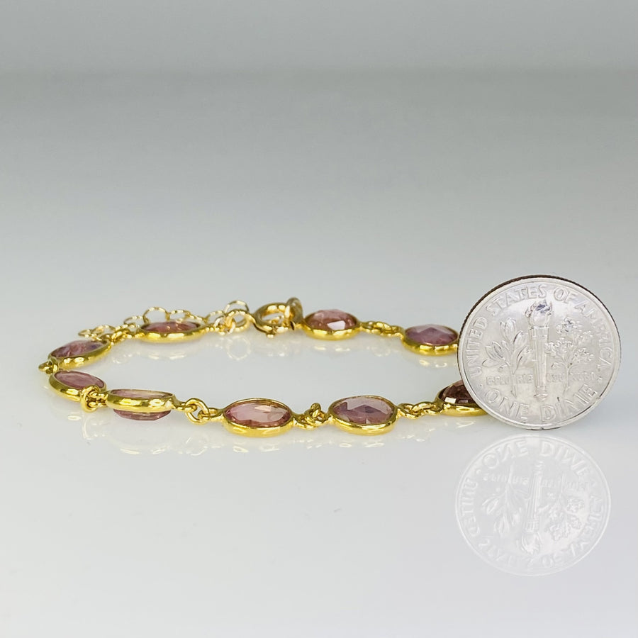 Pink Tourmaline Bezel Bracelet