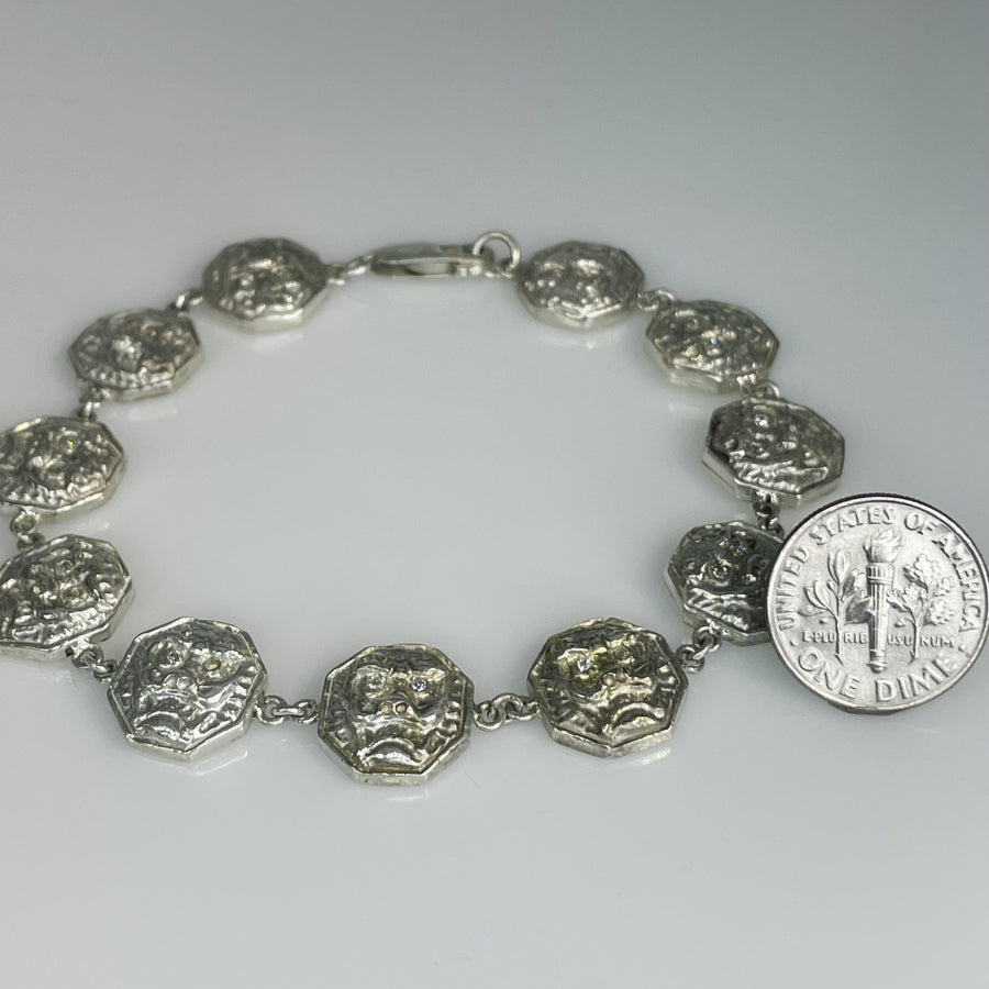 Sterling Silver Diamond Lion Bracelet 0.44ct