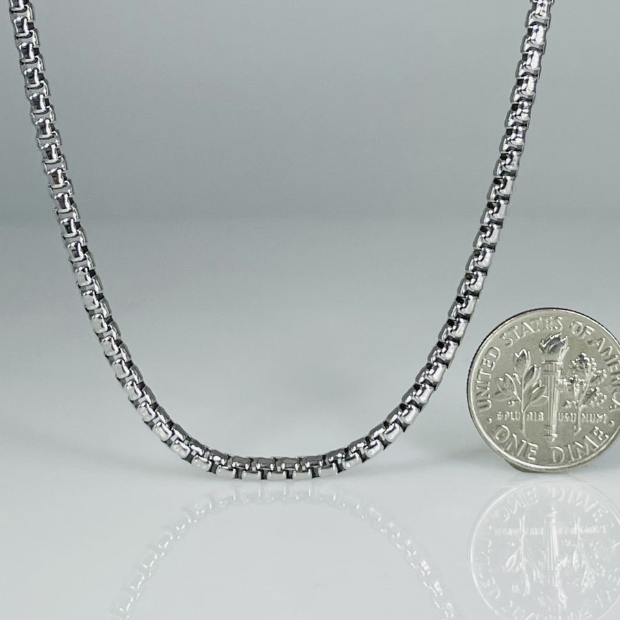 Silver Round Box Chain 2.5mm