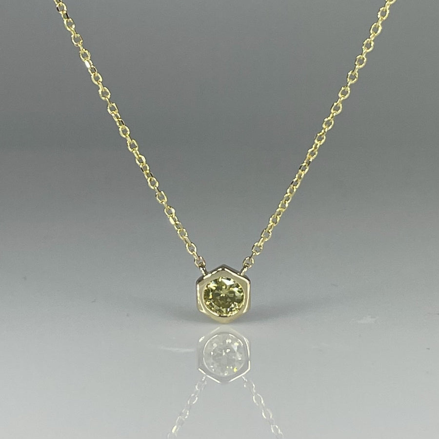 14K Yellow Gold Yellow Diamond Necklace 0.33ct