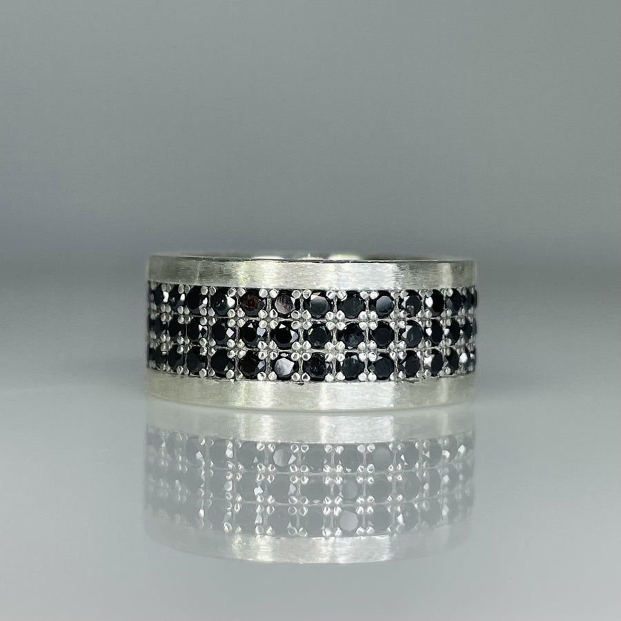 Sterling Silver Black Diamond Band 1.69ct