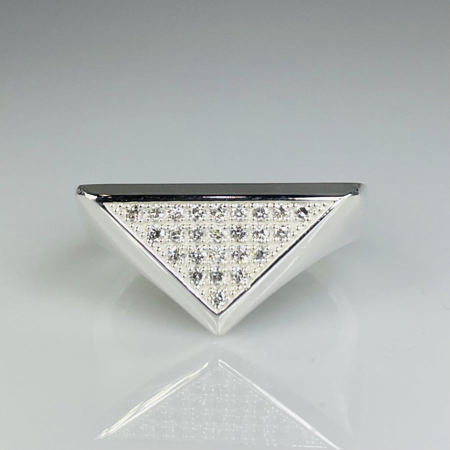 Sterling Silver Diamond Triangle Ring 0.25ct