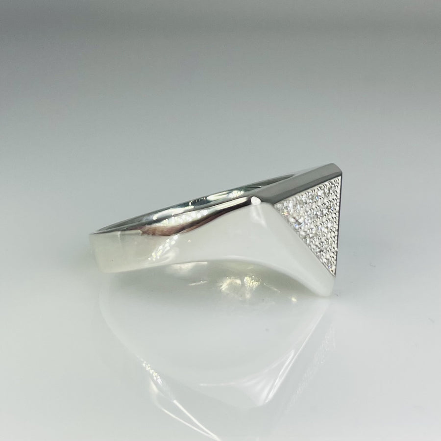 Sterling Silver Diamond Triangle Ring 0.25ct