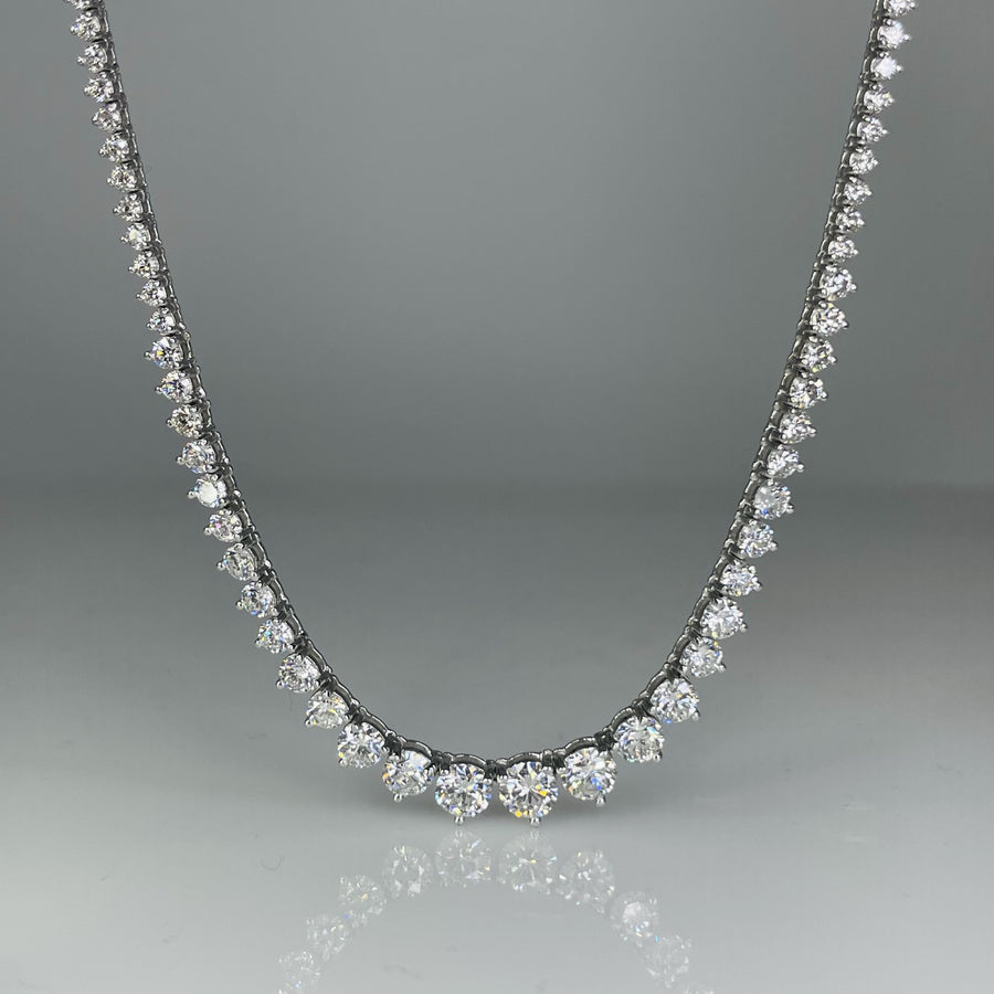 14K White Gold Lab Grown Diamond Necklace 8.30ct