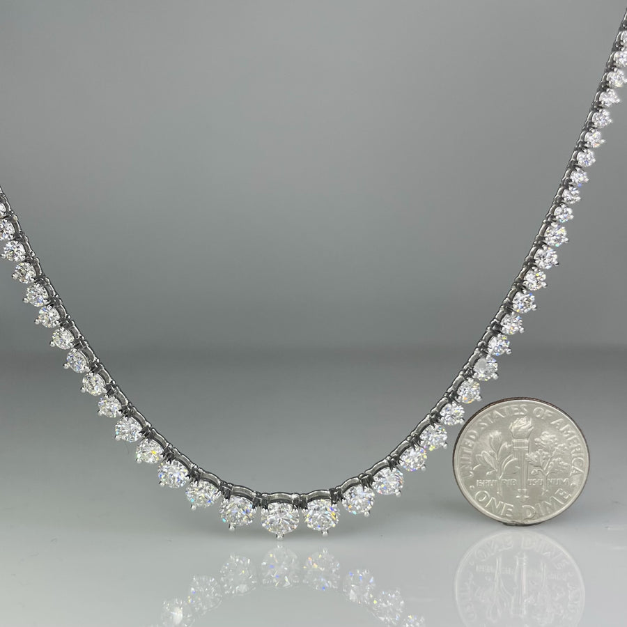 14K White Gold Lab Grown Diamond Necklace 8.30ct