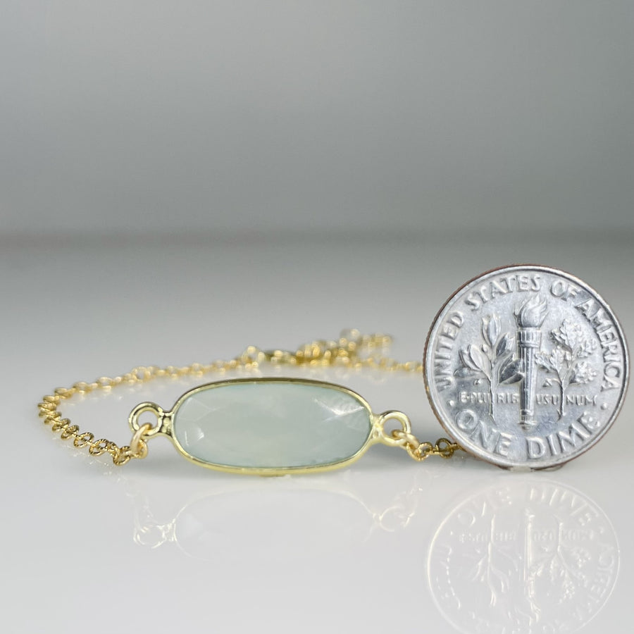 Oval Chalcedony Bezel Bracelet 8x16mm