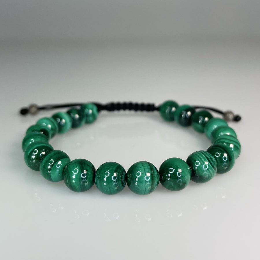 Malachite Macrame Bracelet 7mm