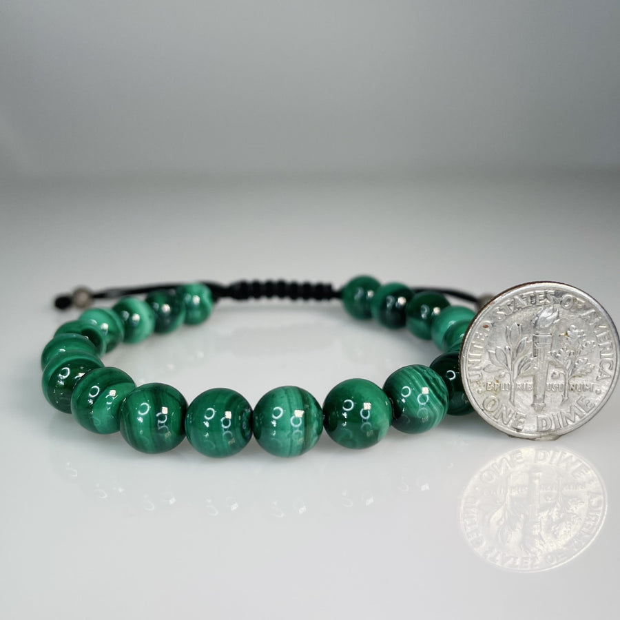 Malachite Macrame Bracelet 7mm