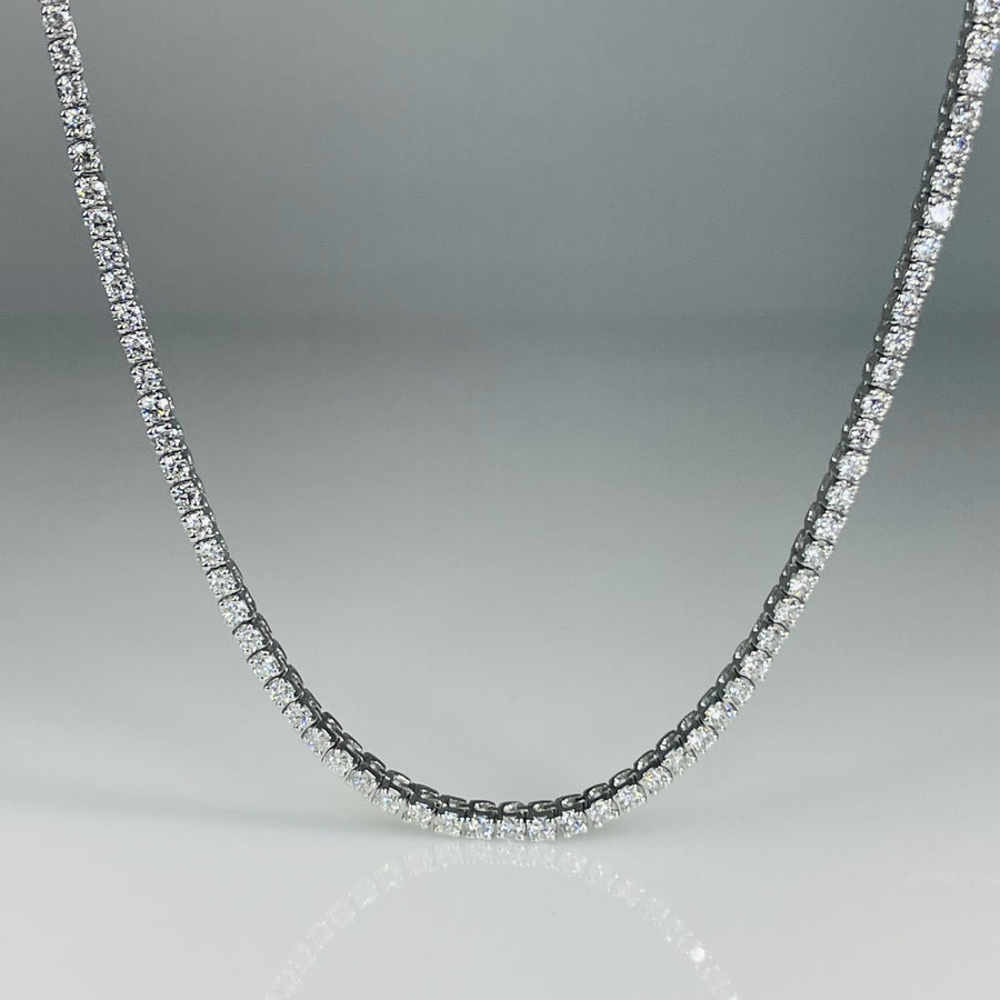 14K White Gold Lab Diamond Tennis Necklace 4.18ct G/VS