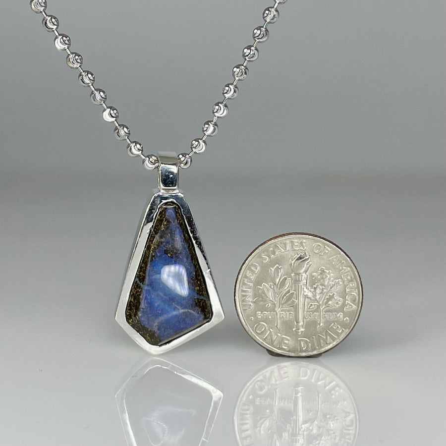 Sterling Silver Boulder Opal Bezel Necklace