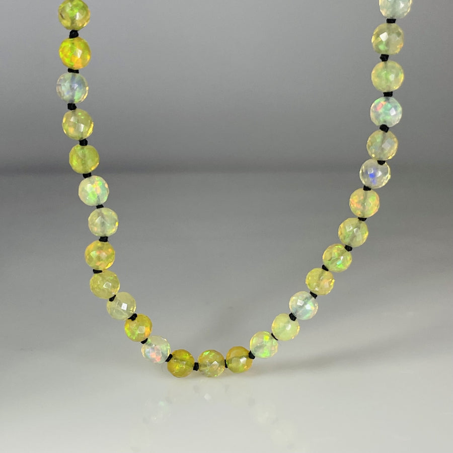 14K Yellow Gold Ethiopian Opal Necklace 5mm