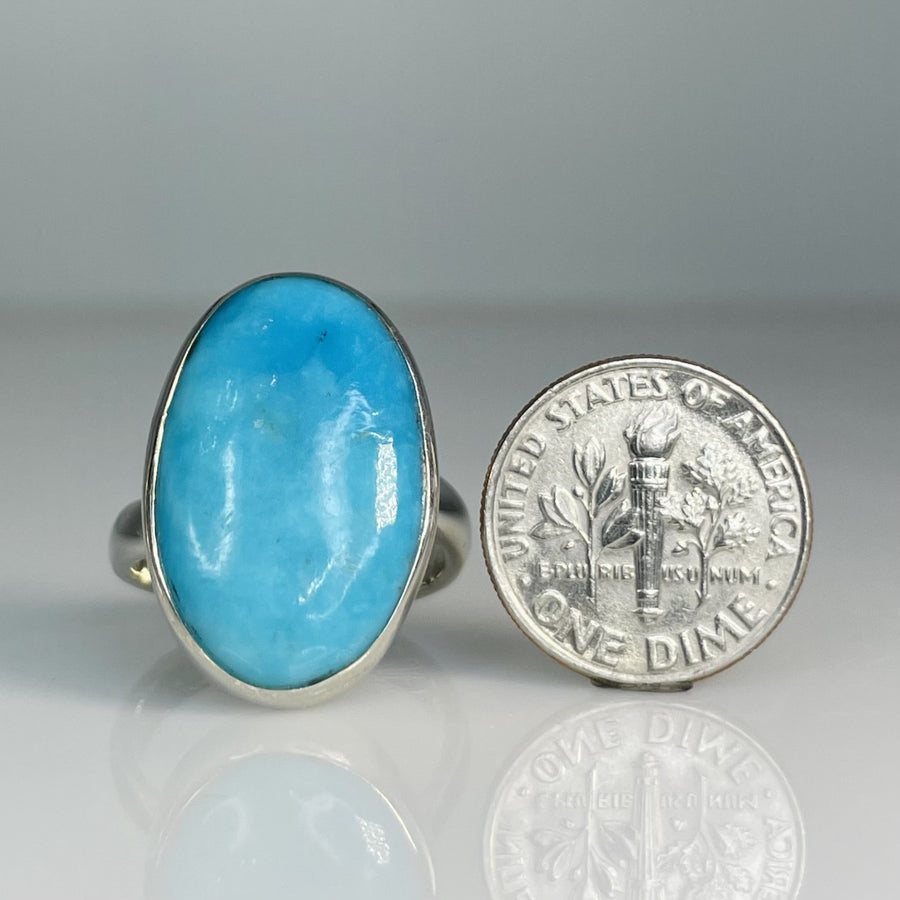 Sterling Silver Turquoise Ring 16x24mm