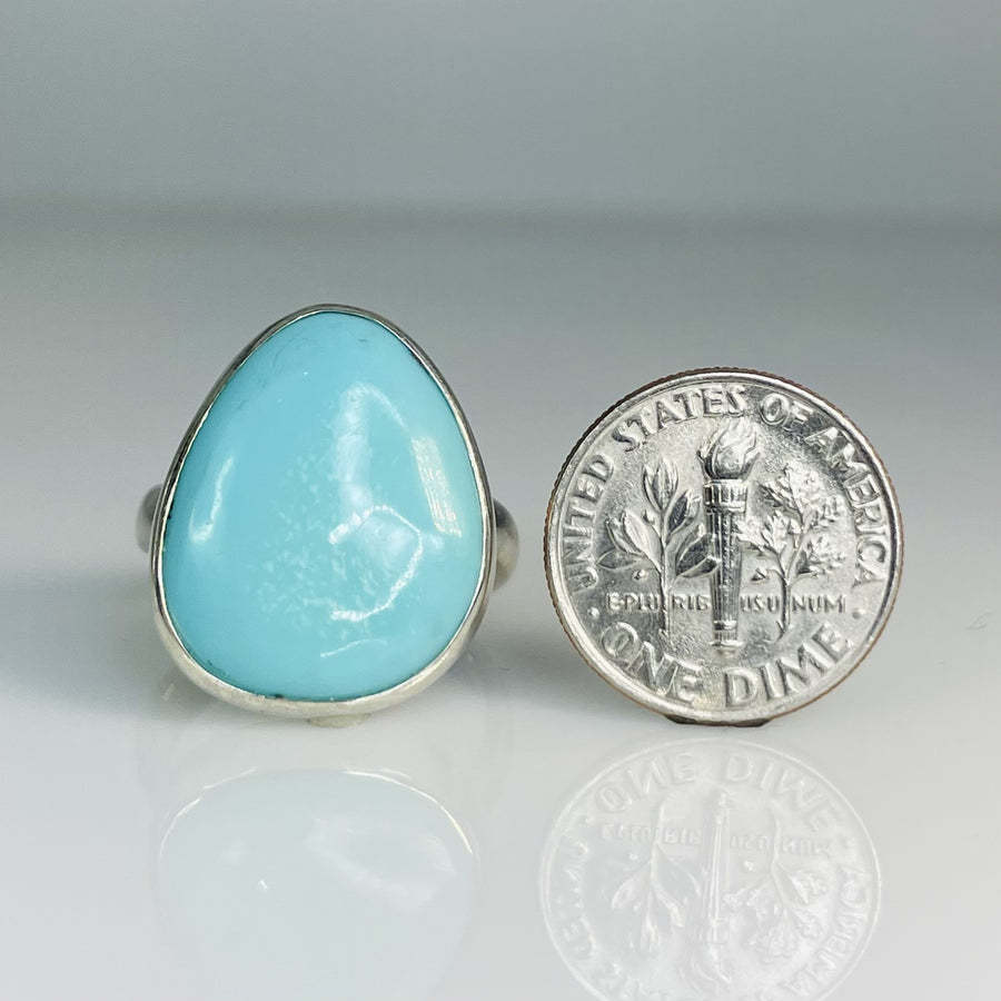 Sterling Silver Turquoise Ring 17x21mm