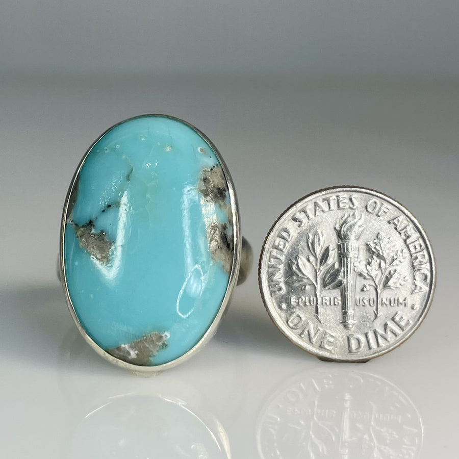 Sterling Silver Turquoise Ring 18x26mm