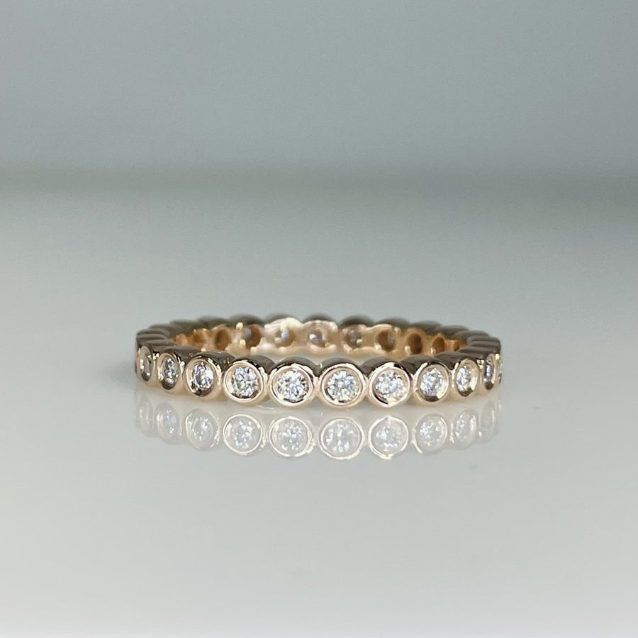 14K Rose Gold Diamond Eternity Band 0.36ct