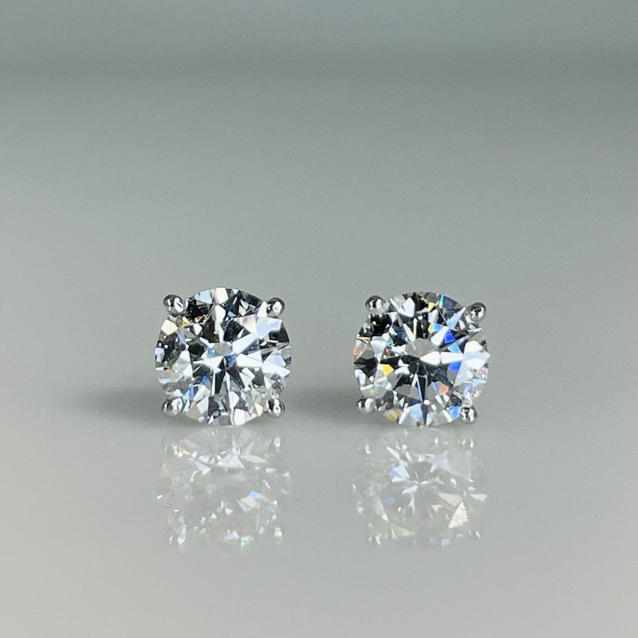 14K White Gold Lab Diamond Studs 2.00ct G/VS1