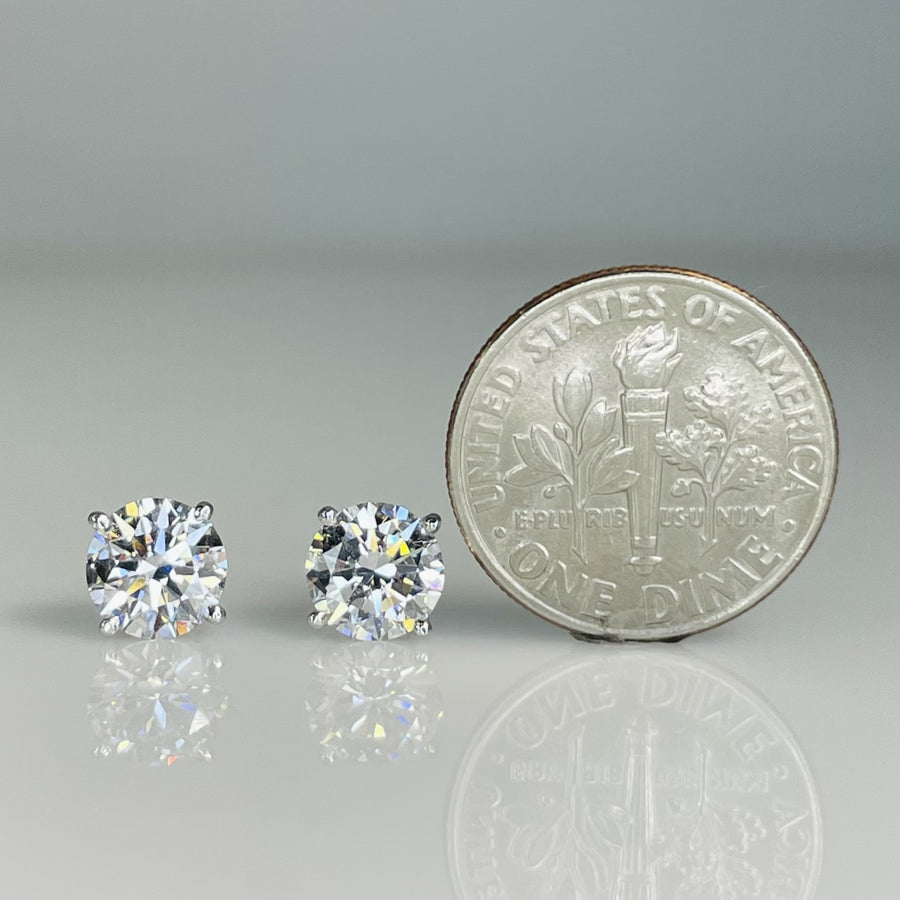 14K White Gold Lab Diamond Studs 2.00ct G/VS1