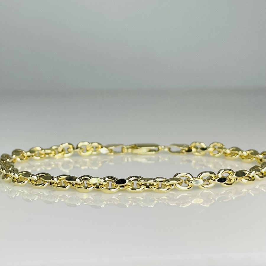 14K Yellow Gold Chain Link Bracelet 3.5mm