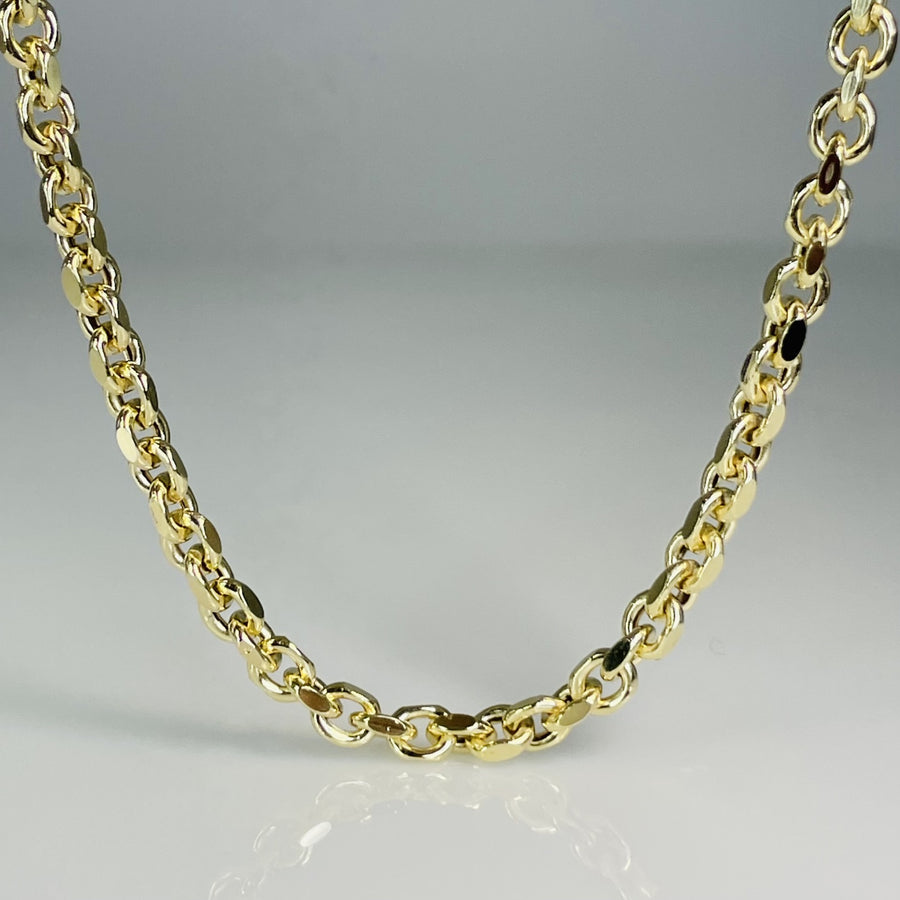 14K Yellow Gold Large Link Chain 4mm