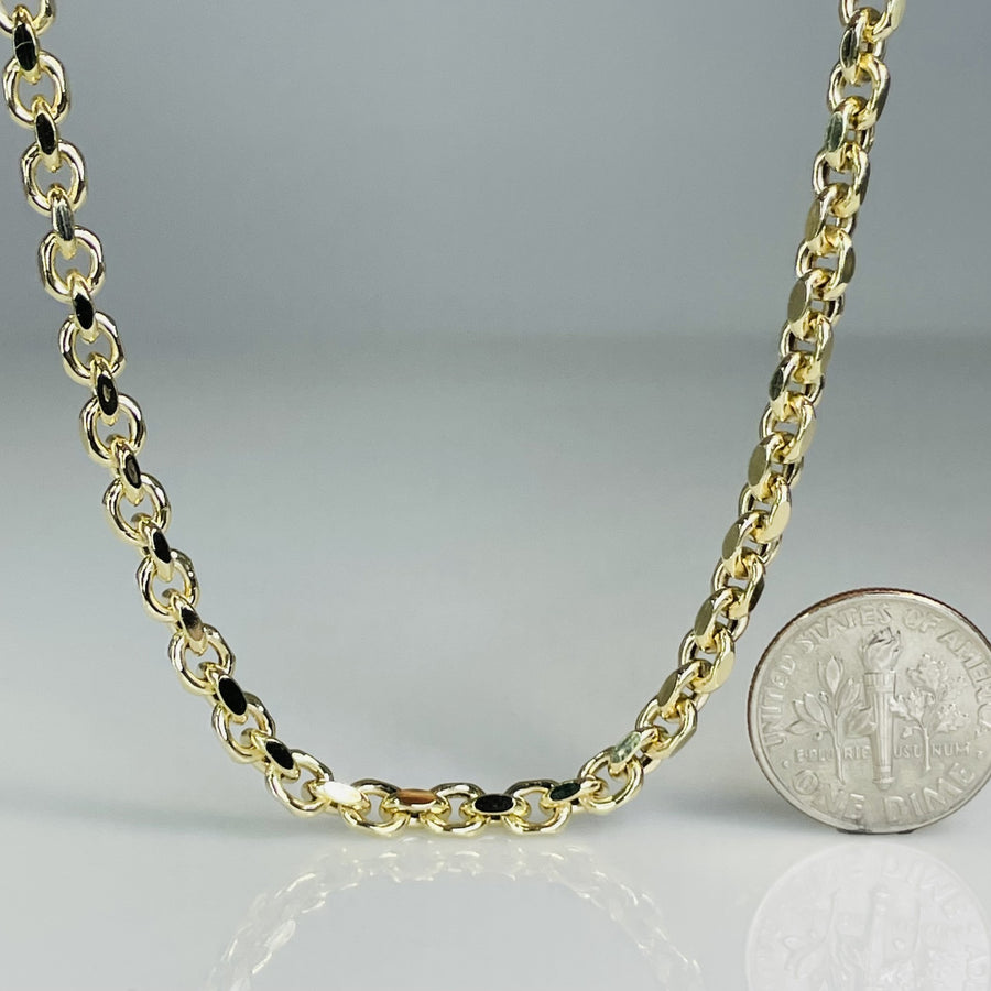 14K Yellow Gold Large Link Chain 4mm