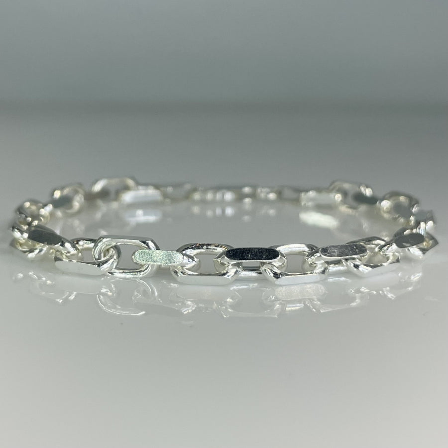 Sterling Silver Link Chain Bracelet 5x9mm