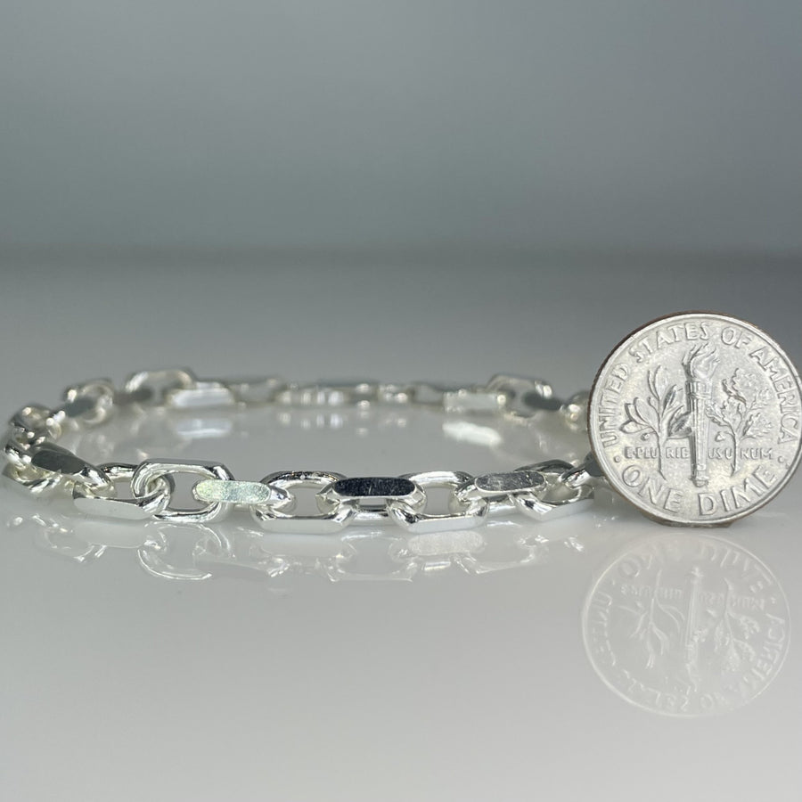 Sterling Silver Link Chain Bracelet 5x9mm