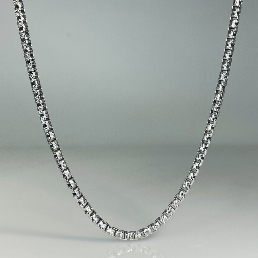 Sterling Silver Laser Cut Box Chain 3mm