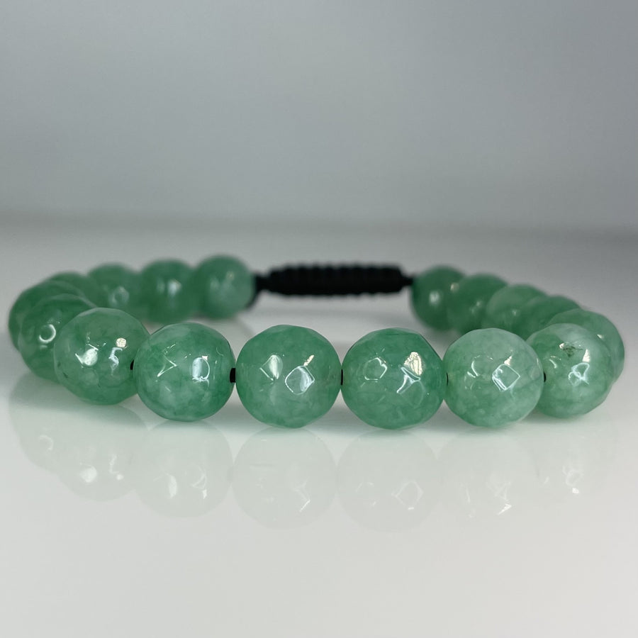 Green Agate Macrame Bracelet 11mm