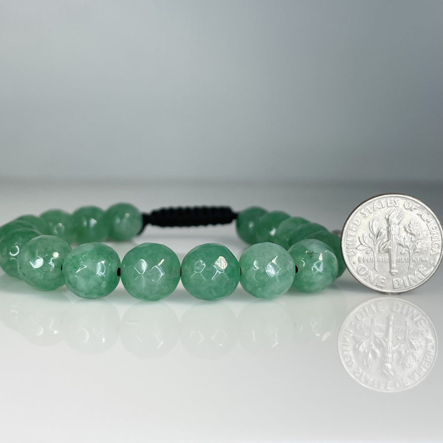 Green Agate Macrame Bracelet 11mm