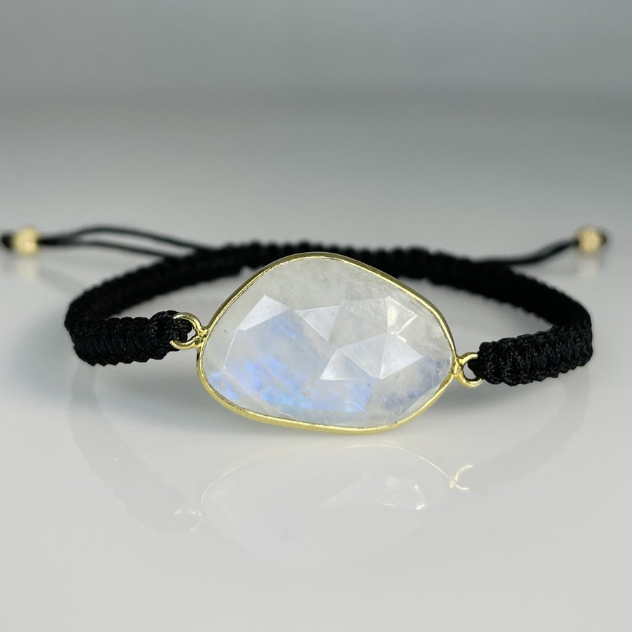 Rainbow Moonstone Macrame Bracelet