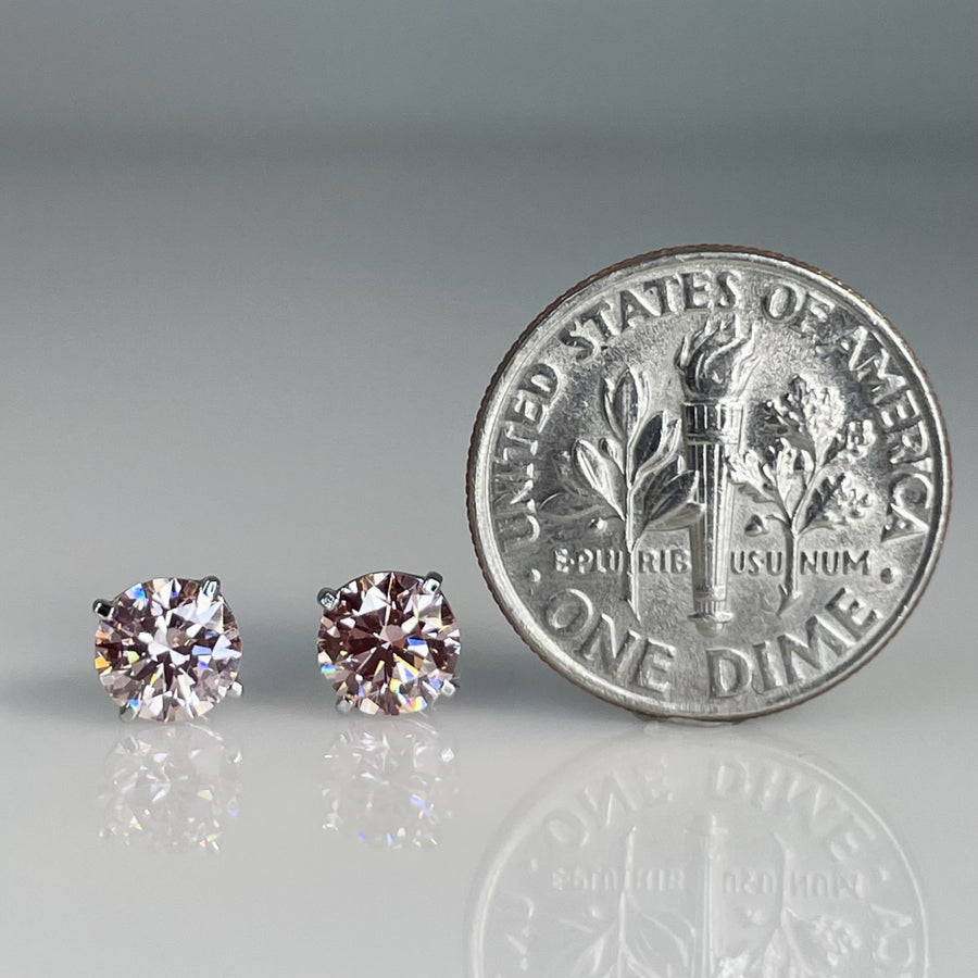 14K White Gold Lab Grown Pink Diamond Studs 1.19ct