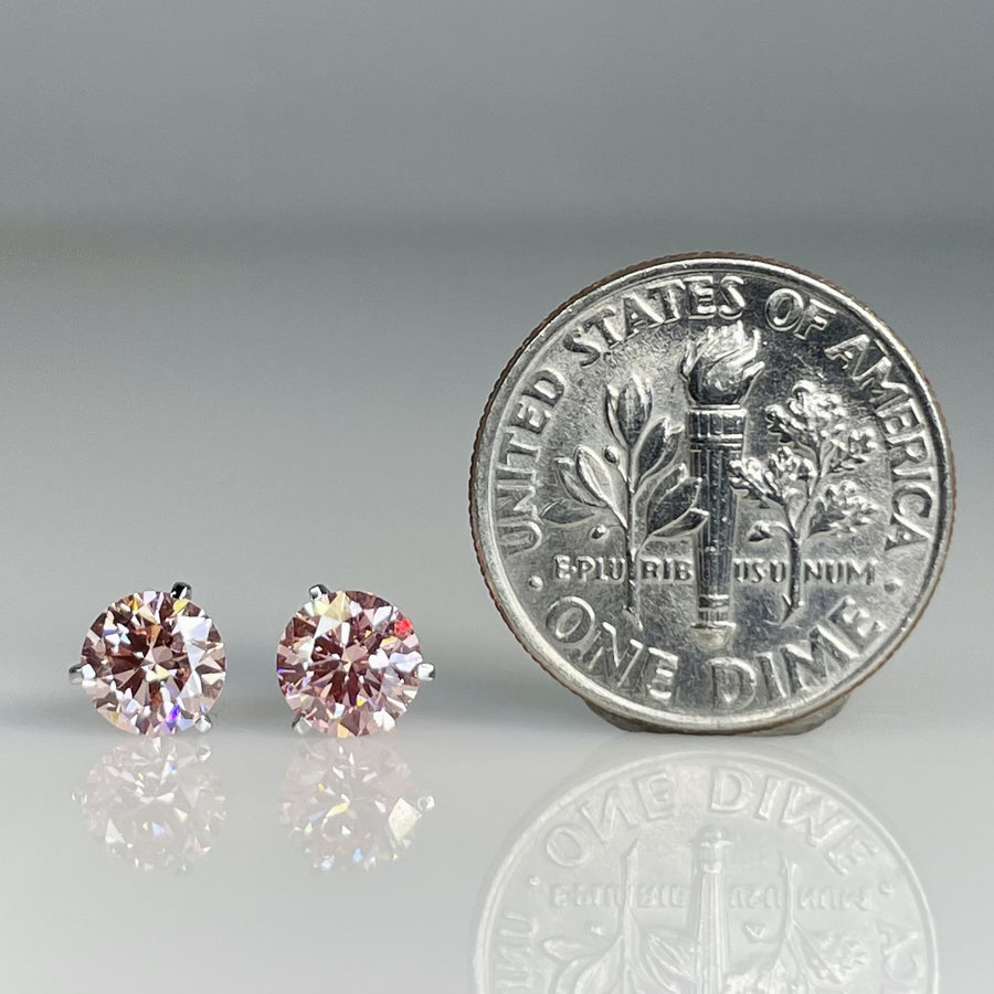 14K White Gold Lab Grown Pink Diamond Studs 0.86ct