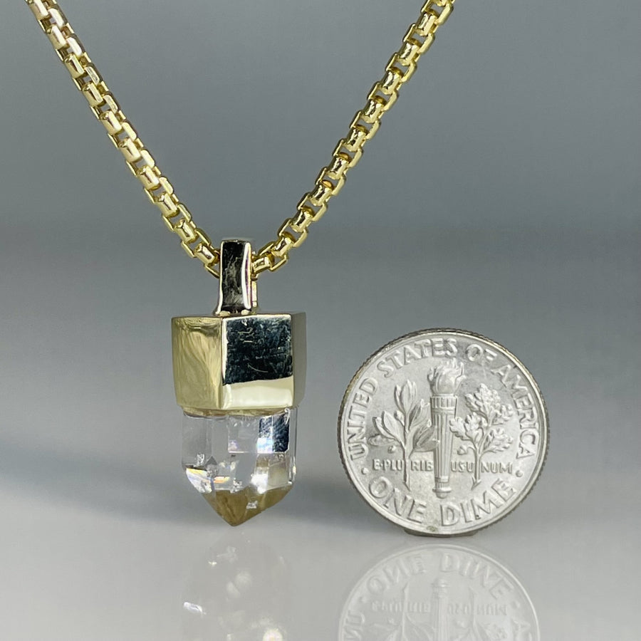 14K Yellow Gold Herkimer Diamond Necklace