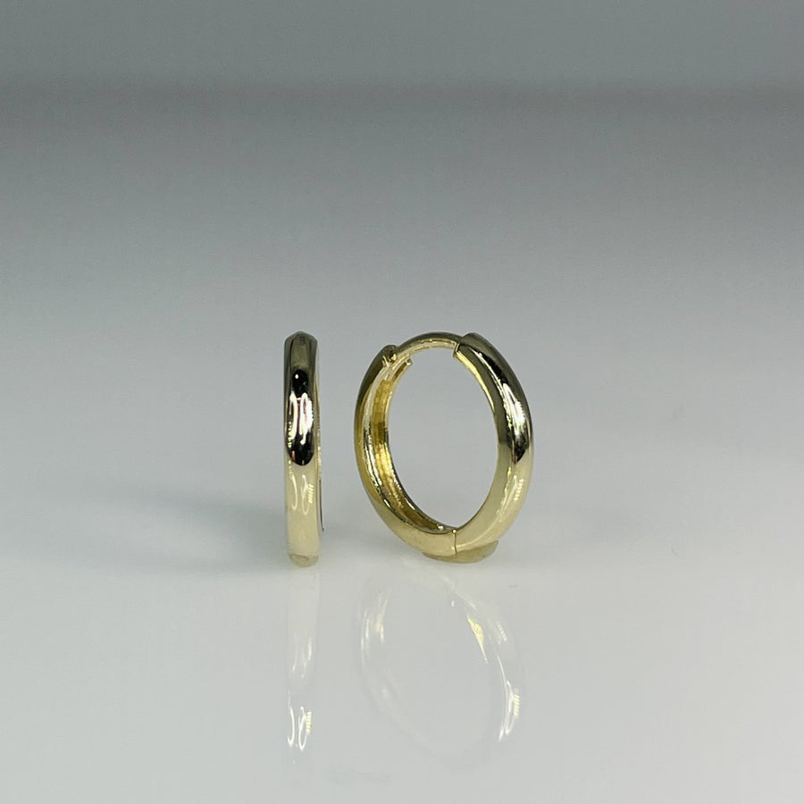 14K Yellow Gold Huggies 12.5mm