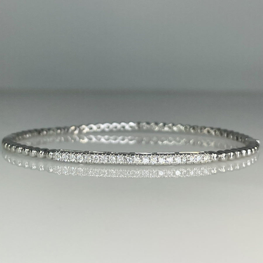 14K White Gold Diamond Bangle 0.30ct