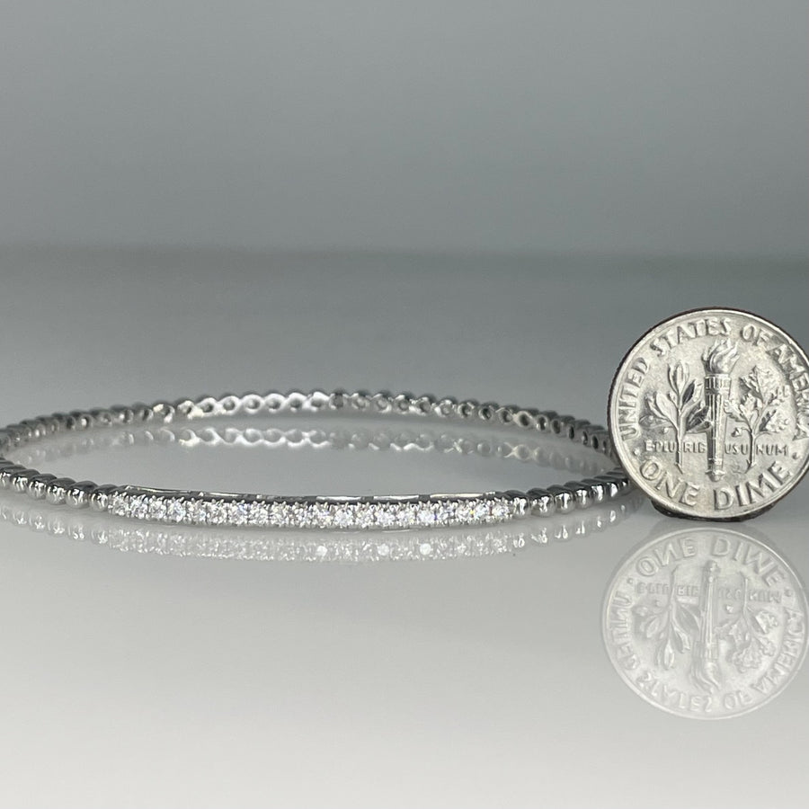 14K White Gold Diamond Bangle 0.30ct