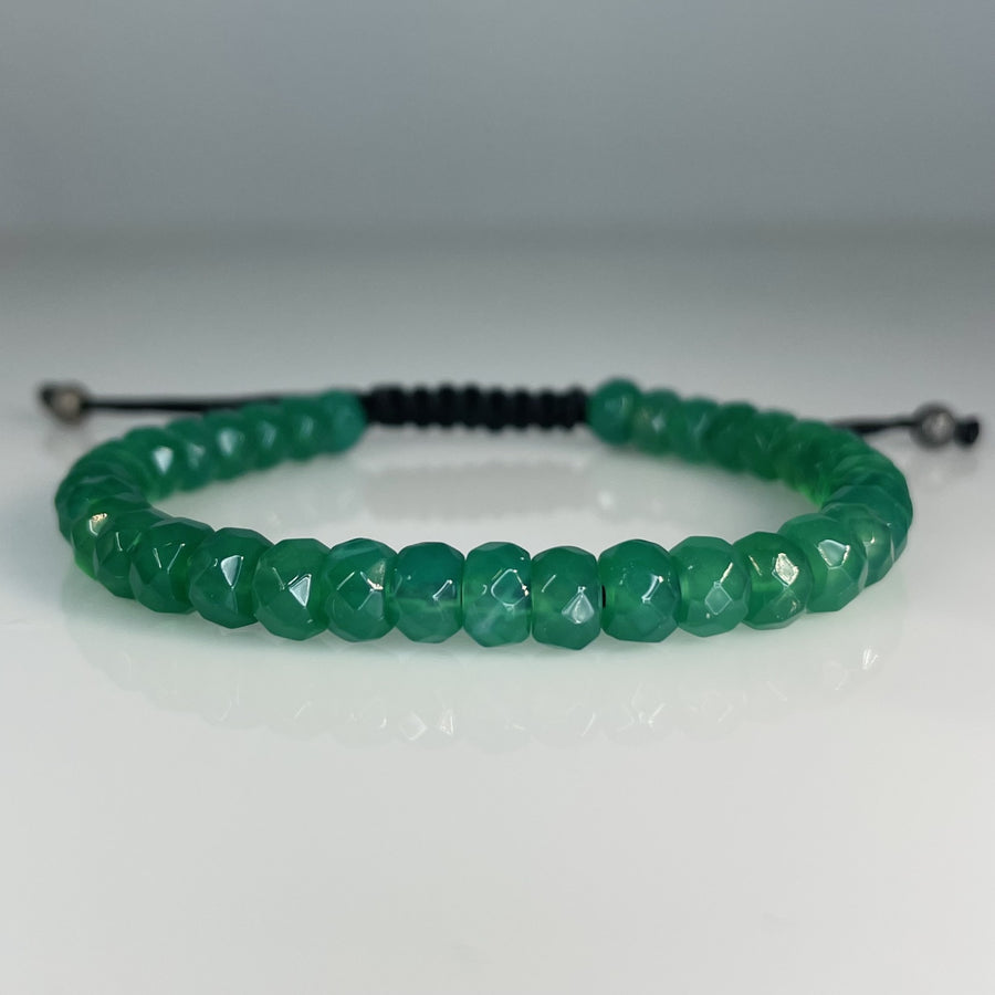 Green Onyx Macrame Bracelet 7mm