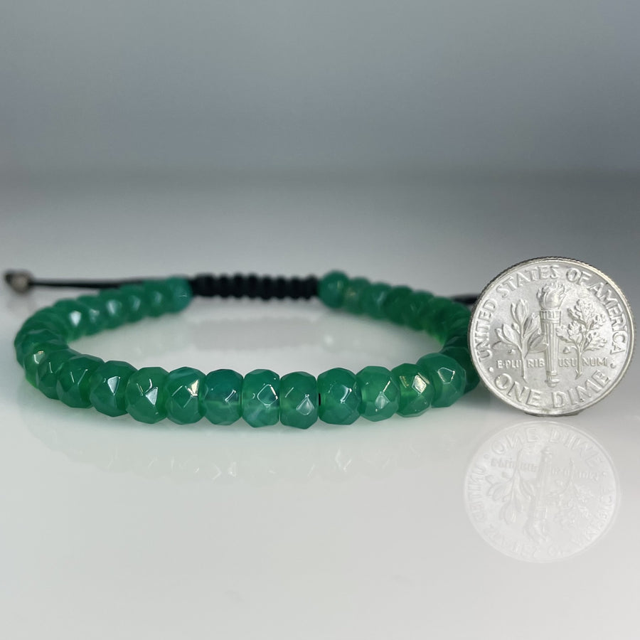 Green Onyx Macrame Bracelet 7mm