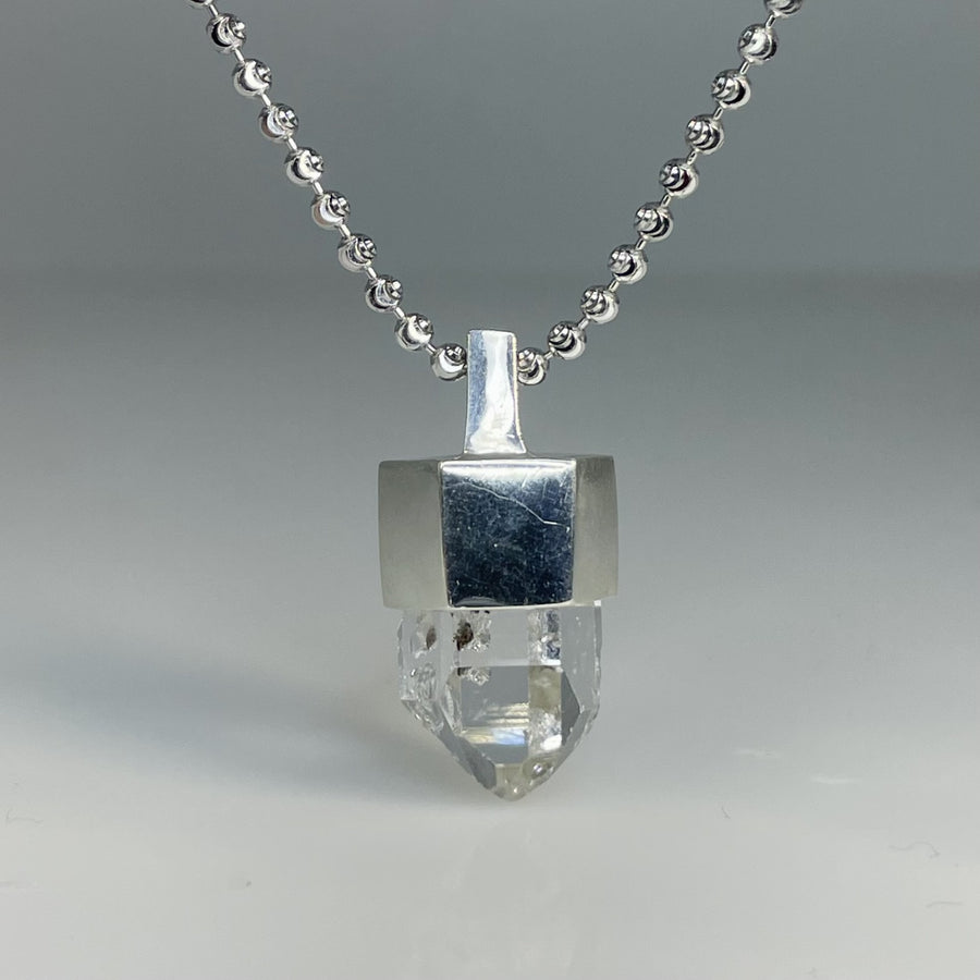 Sterling Silver Herkimer Diamond Necklace 12mm