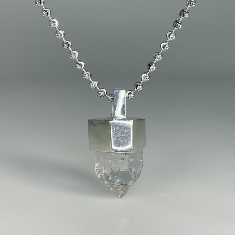 Sterling Silver Herkimer Diamond Necklace 11mm