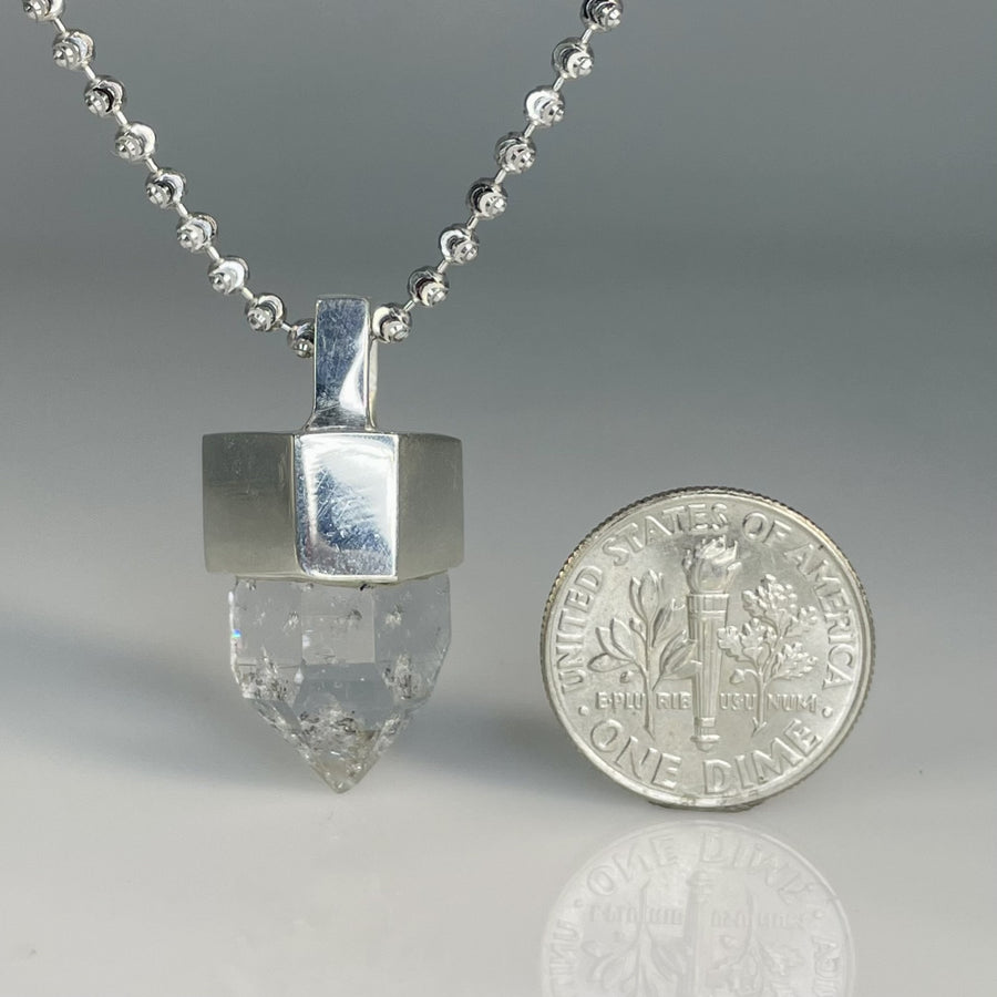 Sterling Silver Herkimer Diamond Necklace 11mm