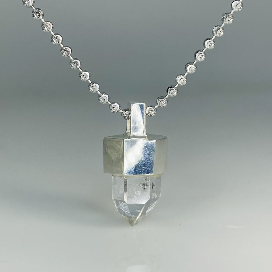 Sterling Silver Herkimer Diamond Necklace 8mm