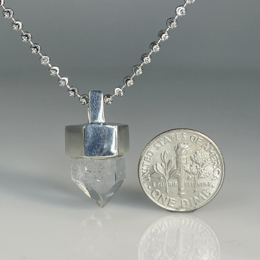 Sterling Silver Herkimer Diamond Necklace 9mm